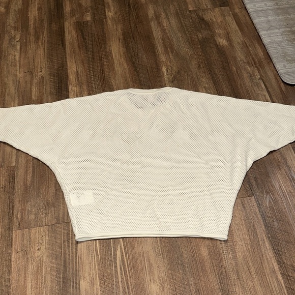 CLUB MONACO Ladies Cotton Mesh Knit Sweater Cream size L - Picture 4 of 4